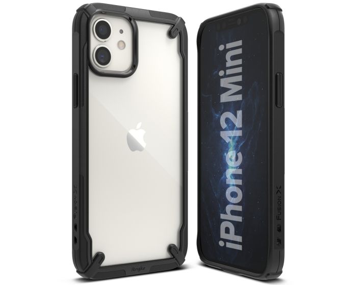 Ringke Fusion-X Σκληρή Θήκη με TPU Bumper Black (iPhone 12 Mini)
