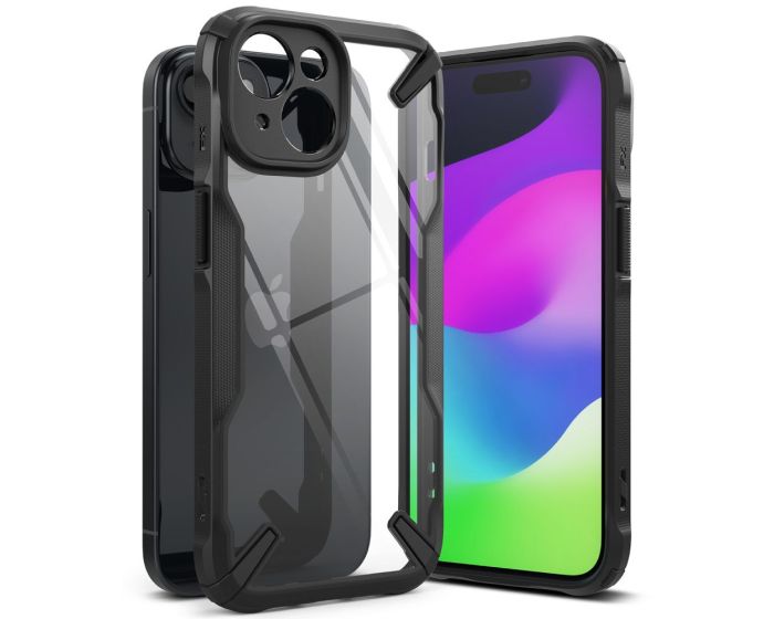 Ringke Fusion-X Σκληρή Θήκη με TPU Bumper Black (iPhone 15)