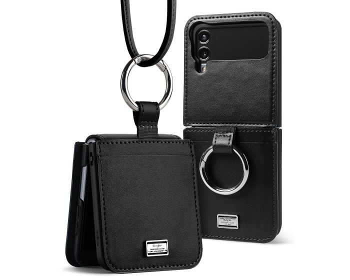 Ringke Folio Signature PU Leather Case Θήκη Black (Samsung Galaxy Z Flip4)