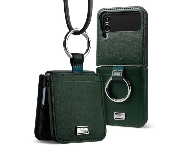 Ringke Folio Signature PU Leather Case Θήκη Dark Green (Samsung Galaxy Z Flip4)