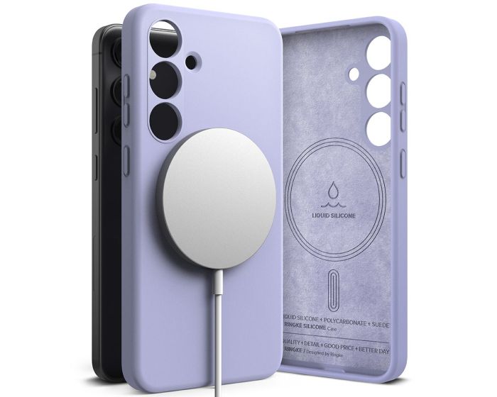 Ringke Silicone Magnetic MagSafe Case Θήκη Σιλικόνης Lavender (Samsung Galaxy S24)