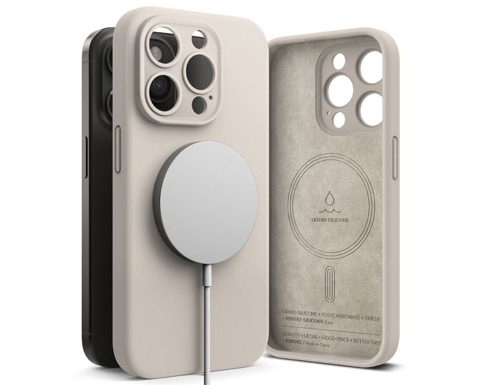 Ringke Silicone Magnetic MagSafe Case Θήκη Σιλικόνης Stone (iPhone 15 Pro Max)