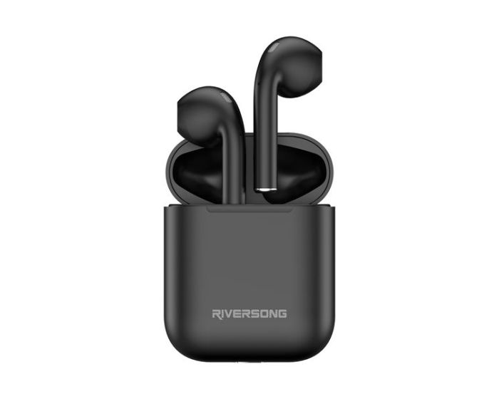 Riversong Air X18 TWS True Wireless Bluetooth Stereo Earbuds with Charging Box - Black