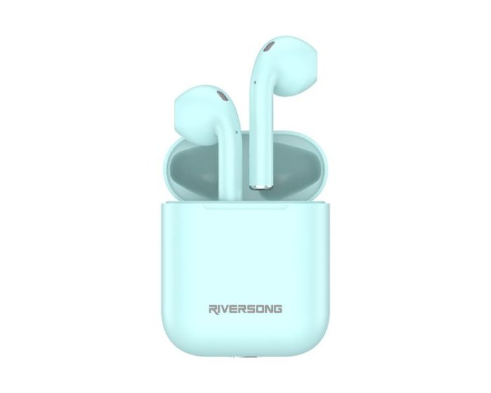 Riversong Air X18 TWS True Wireless Bluetooth Stereo Earbuds with Charging Box - Light Blue