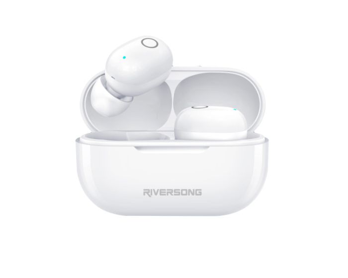 Riversong Air X19 TWS True Wireless Bluetooth Stereo Earbuds with Charging Box - White