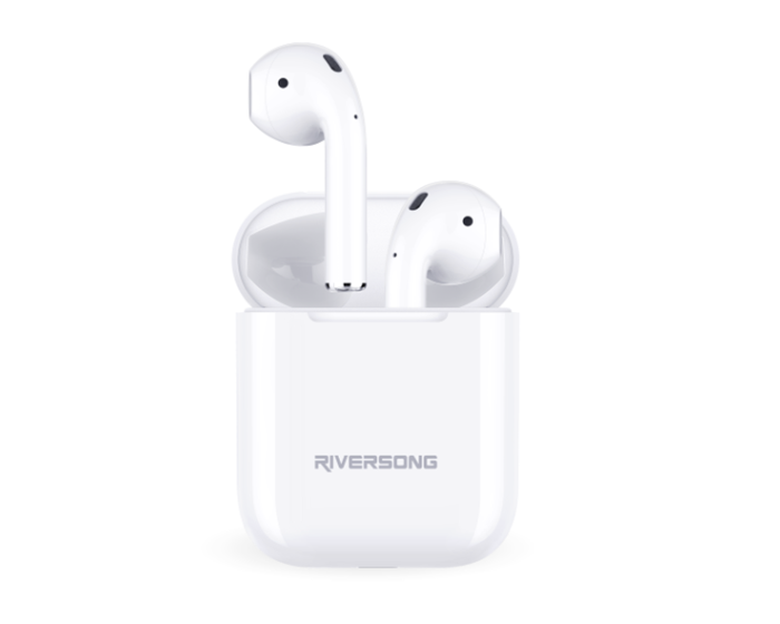 Riversong X5+ TWS True Wireless Bluetooth Stereo Earbuds with Charging Box - White