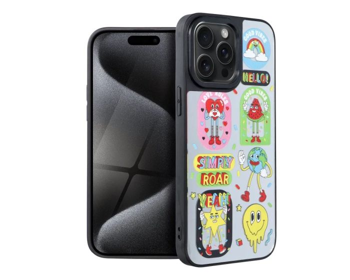 Roar Chill Flash Mirror Case Θήκη Καθρέπτης Style 1 Stickers (iPhone 15 Pro Max)