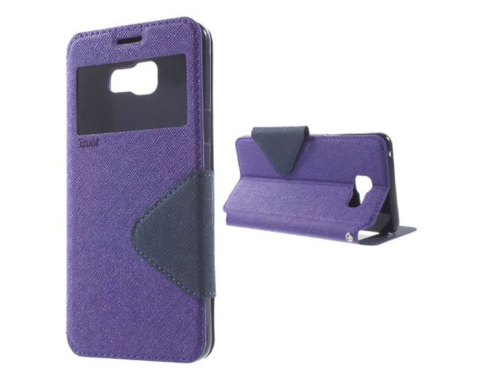 Roar S View Fancy Diary με Παράθυρο και Δυνατότητα Πλάγιας Στήριξης Purple - Navy (LG K4)