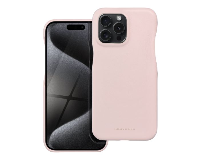 Roar Look PU Leather Back Cover Case - Pink (iPhone 15 Pro Max)