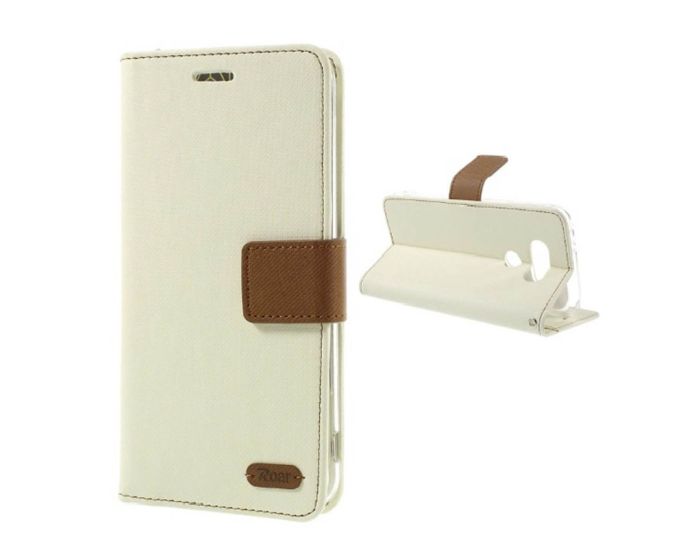 Roar Simply Life Diary Case Θήκη Πορτοφόλι με δυνατότητα Stand - White (LG G5)