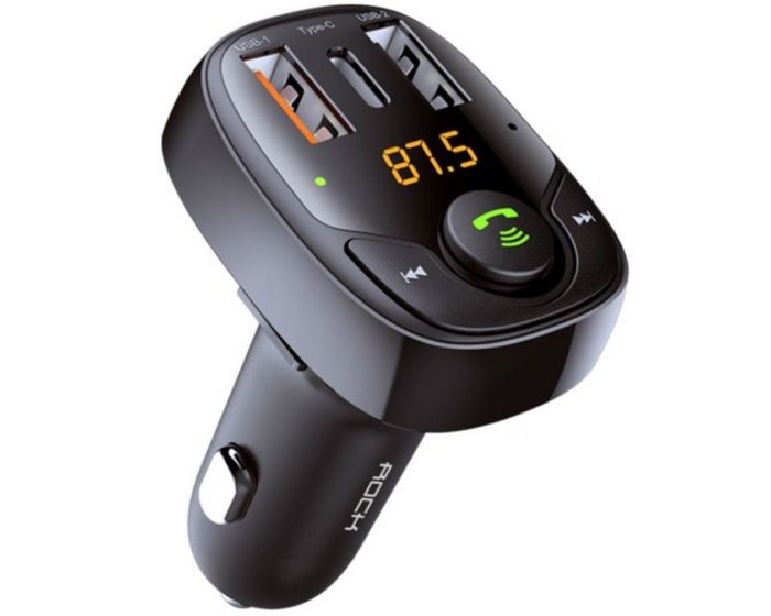 ROCK B301 2-port USB Car Charger + Transmiter FM - Black - MT33763