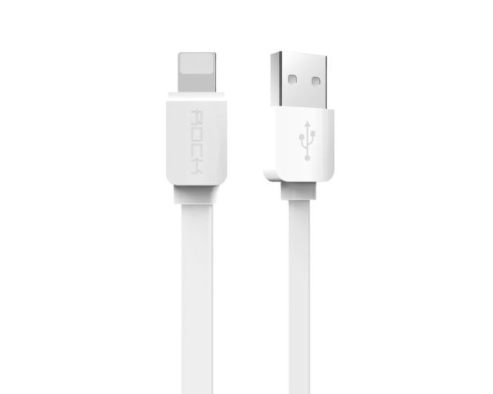 ROCK Lightning Cable 2.1A Καλώδιο Φόρτισης και Μεταφοράς Δεδομένων για iPhone 2m - Λευκό
