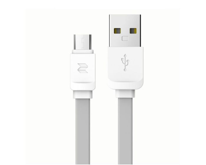 ROCK Micro USB Cable 2.1A Καλώδιο Φόρτισης και Μεταφοράς Δεδομένων για Android 1m - Γκρι