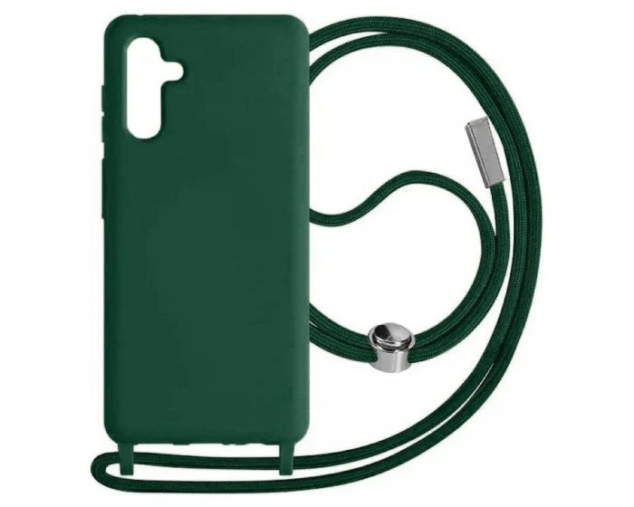 Rope Soft Touch Case with Neck Cord Lanyard - Green (Samsung Galaxy A55 5G)