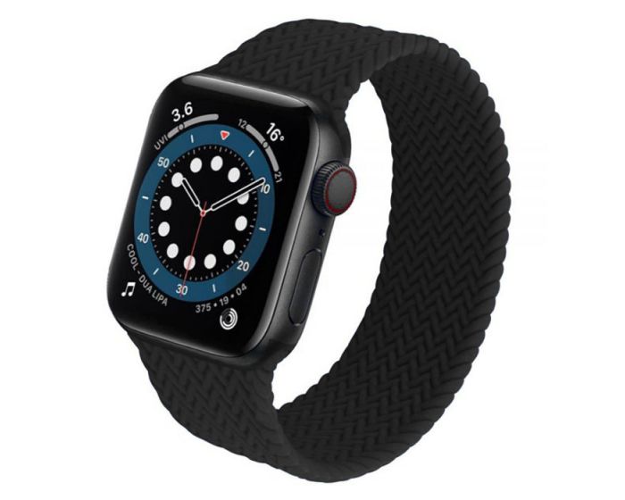 Rope Effect Strap Ελαστικό Λουράκι Σιλικόνης Apple Watch 40/41/42mm (4/5/6/7/8/9/10/11/SE) Black