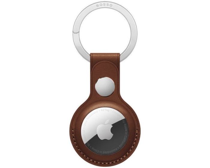 Rosso Deluxe Δερμάτινη Θήκη / Μπρελόκ Apple AirTag - Brown