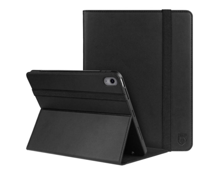 Rosso Element PU Leather Book Case Θήκη με Stand και Υποδοχή Apple Pencil - Black (iPad Air 4 2020 / 5 2022 / 6 2024)