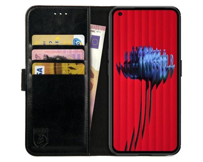 Rosso Element PU Leather Wallet Θήκη Πορτοφόλι με Stand - Black (Nothing Phone 1)