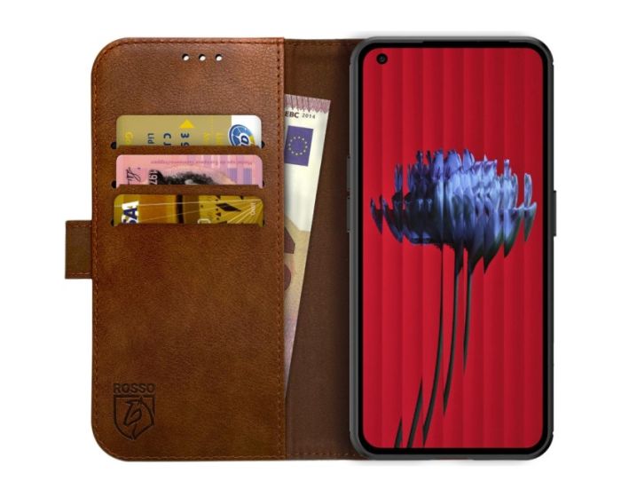 Rosso Element PU Leather Wallet Θήκη Πορτοφόλι με Stand - Brown (Nothing Phone 1)