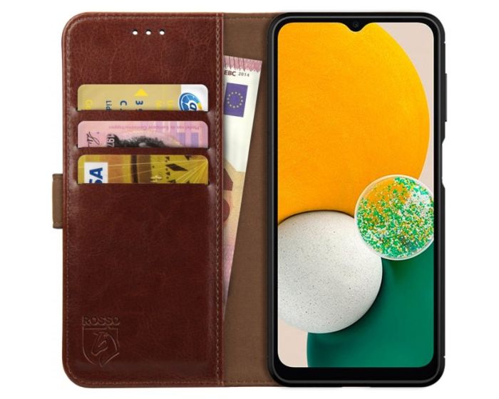 Rosso Element PU Leather Wallet Θήκη Πορτοφόλι με Stand - Brown (Samsung Galaxy A13 5G)