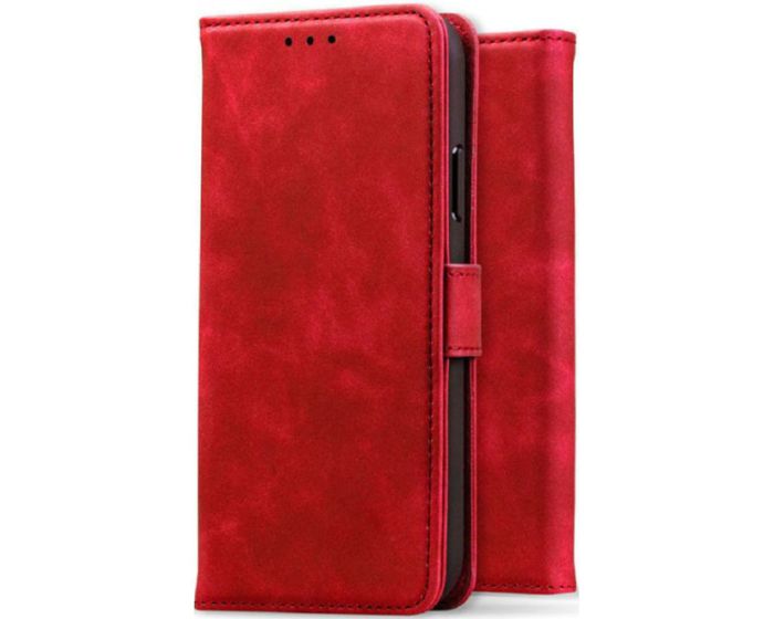 Rosso Element PU Leather Wallet Θήκη Πορτοφόλι με Stand - Red (Samsung Galaxy S23 Ultra)