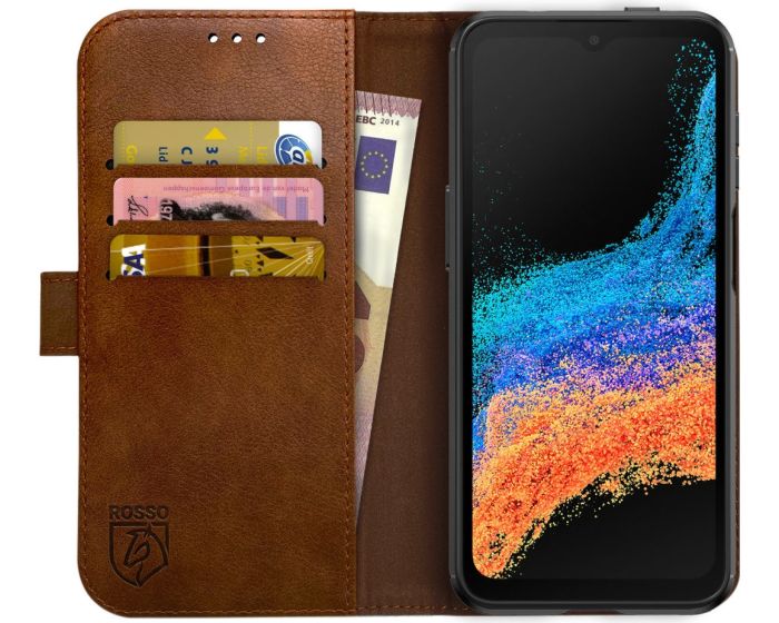 Rosso Element PU Leather Wallet Θήκη Πορτοφόλι με Stand - Brown (Samsung Galaxy Xcover 6 Pro)