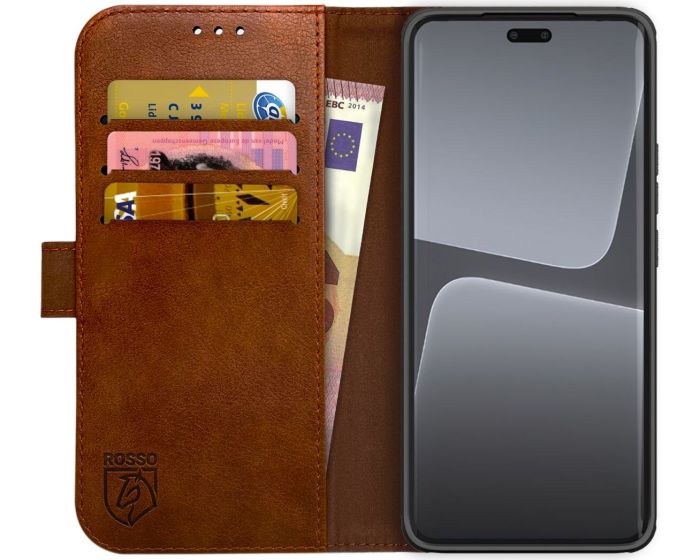Rosso Element PU Leather Wallet Θήκη Πορτοφόλι με Stand - Brown (Xiaomi 13 Lite)