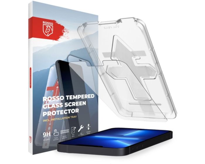 Rosso Αντιχαρακτικό Γυαλί Tempered Glass Screen Prοtector with Installation Tray (iPhone 13 Pro Max)