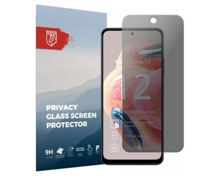 Rosso Tempered Glass Privacy Αντιχαρακτικό Γυαλί Προστασίας Απορρήτου Οθόνης (Xiaomi Redmi 12)