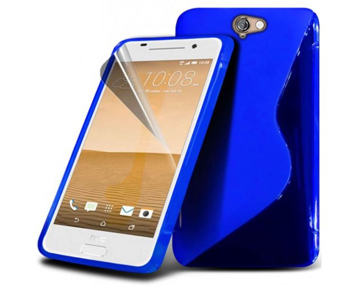 S-line Silicone Θήκη Σιλικόνης Μπλε + Μεμβράνη Οθόνης (HTC One A9)