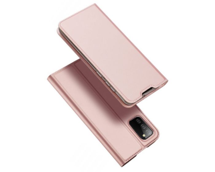DUX DUCIS SkinPro Wallet Case Θήκη Πορτοφόλι με Stand - Rose Gold (Samsung Galaxy A02s)