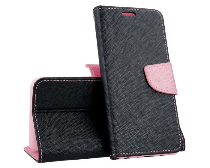 Tel1 Fancy Diary Case Θήκη Πορτοφόλι με δυνατότητα Stand Black / Pink (Samsung Galaxy A10e)
