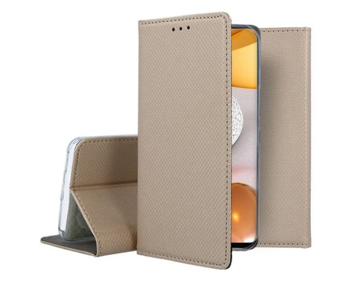 Forcell Smart Book Case με Δυνατότητα Stand Θήκη Πορτοφόλι Gold (Samsung Galaxy A12 / M12)
