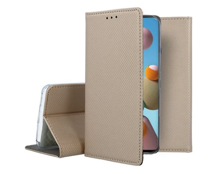 Forcell Smart Book Case με Δυνατότητα Stand Θήκη Πορτοφόλι Gold (Samsung Galaxy A21s)