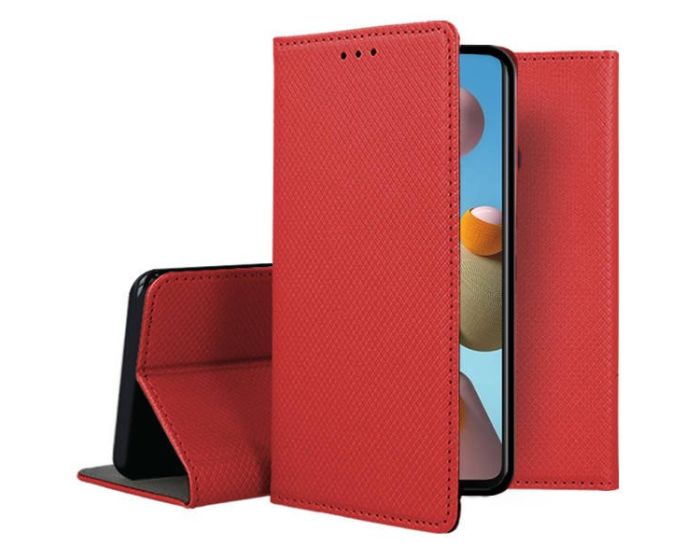 Forcell Smart Book Case με Δυνατότητα Stand Θήκη Πορτοφόλι Red (Samsung Galaxy A21s)