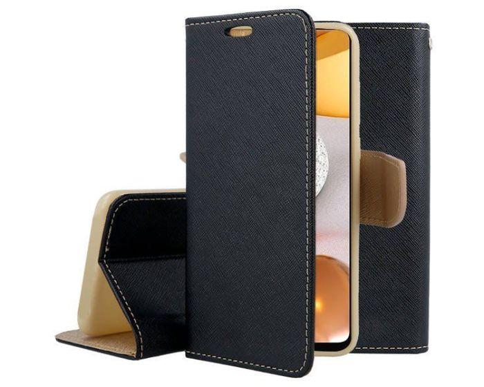 Tel1 Fancy Diary Case Θήκη Πορτοφόλι με δυνατότητα Stand Black / Gold (Samsung Galaxy A23 4G / 5G)