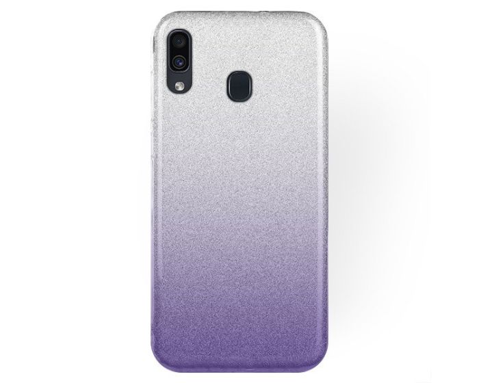 Forcell Glitter Shine Cover Hard Case Clear / Violet (Samsung Galaxy A30)