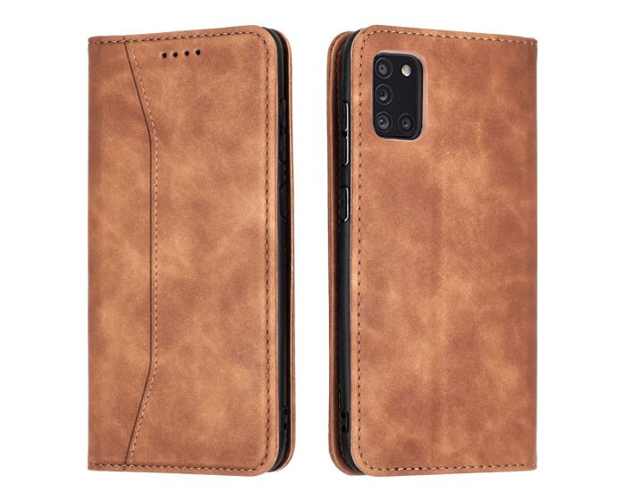 Bodycell PU Leather Book Case Θήκη Πορτοφόλι με Stand - Brown (Samsung Galaxy A31)