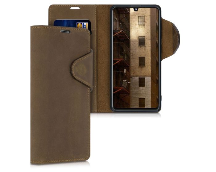 Kalibri Leather Wallet Case Δερμάτινη Θήκη Πορτοφόλι (52552.05) Καφέ (Samsung Galaxy A41)
