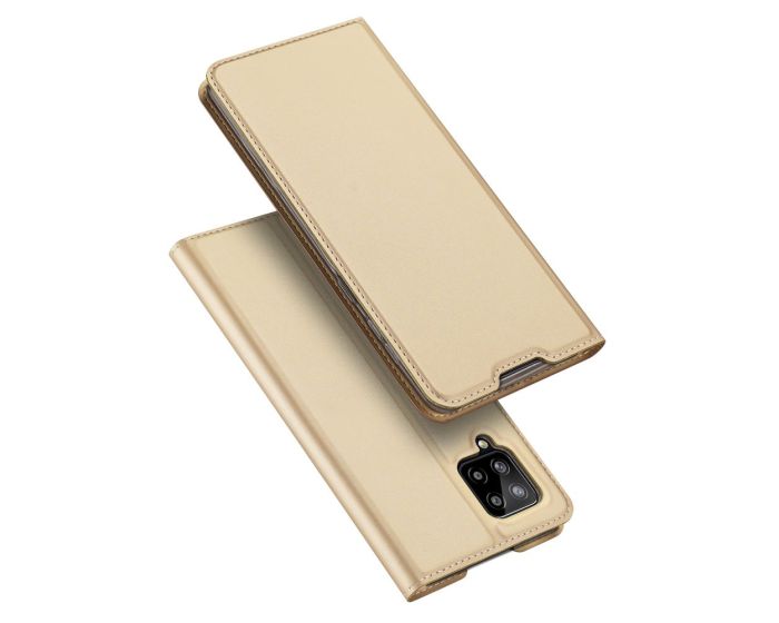 DUX DUCIS SkinPro Wallet Case Θήκη Πορτοφόλι με Stand - Gold (Samsung Galaxy A42 5G)