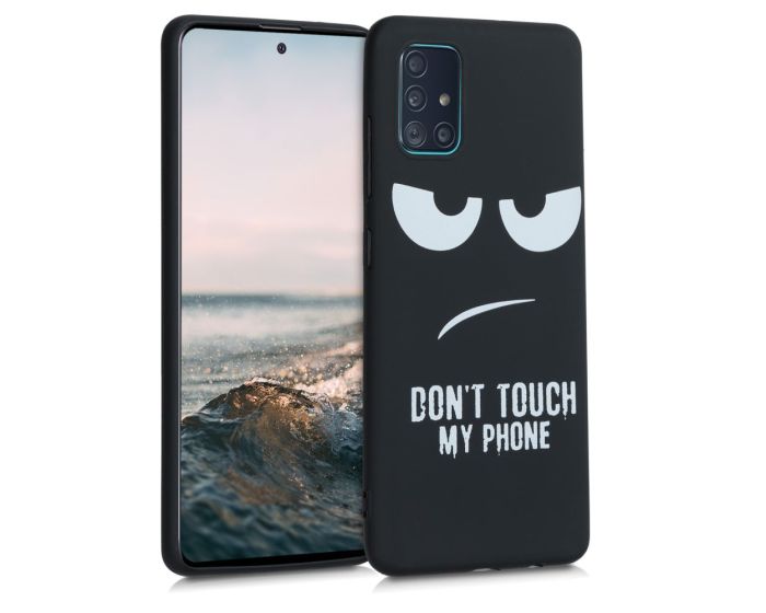 KWmobile Slim Fit Gel Case Don't touch my phone (51195.01) Θήκη Σιλικόνης Μαύρη (Samsung Galaxy A51)
