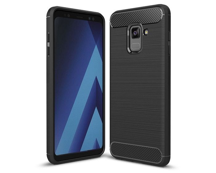 TPU Carbon Rugged Armor Case - Black (Samsung Galaxy A6 2018)