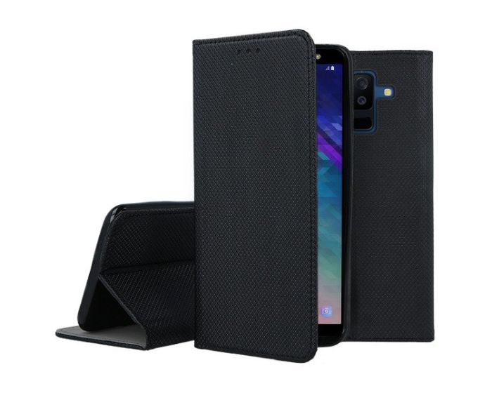 Forcell Smart Book Case με Δυνατότητα Stand Θήκη Πορτοφόλι Black (Samsung Galaxy A6 Plus 2018)