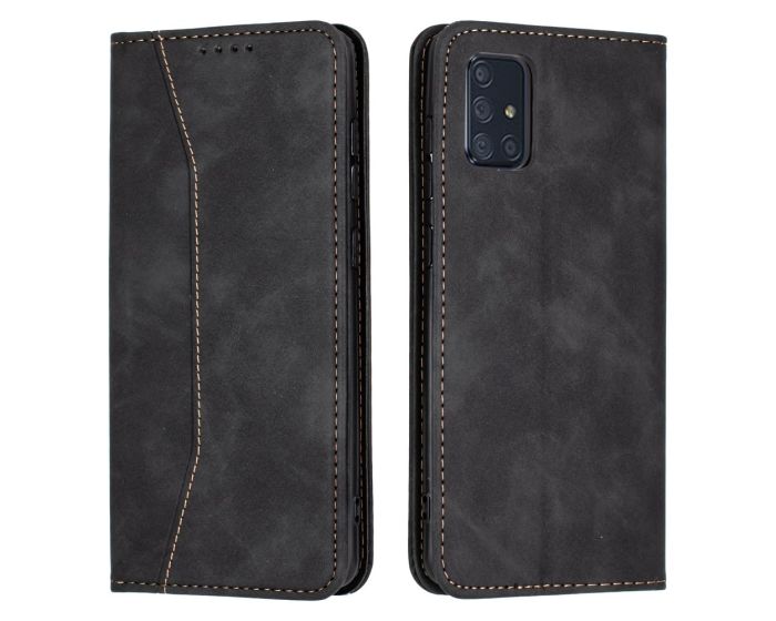 Bodycell PU Leather Book Case Θήκη Πορτοφόλι με Stand - Black (Samsung Galaxy A71)