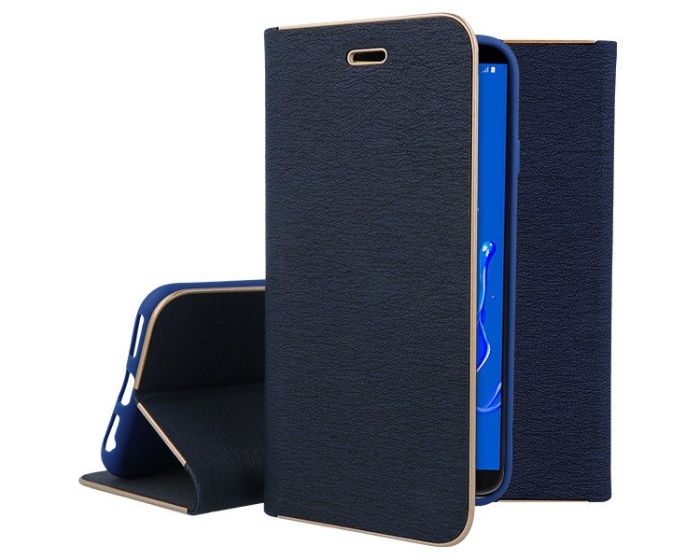 Vennus Book Case με Δυνατότητα Stand - Θήκη Πορτοφόλι Μπλε (Samsung Galaxy J8 2018)