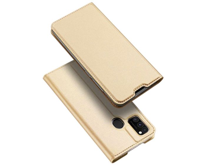 DUX DUCIS SkinPro Wallet Case Θήκη Πορτοφόλι με Stand - Gold (Samsung Galaxy M21 / M30s)