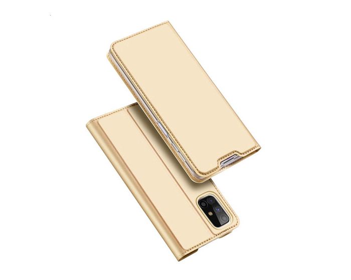 DUX DUCIS SkinPro Wallet Case Θήκη Πορτοφόλι με Stand - Gold (Samsung Galaxy M31s)