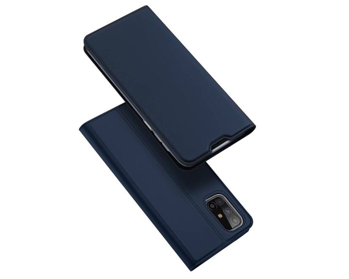 DUX DUCIS SkinPro Wallet Case Θήκη Πορτοφόλι με Stand - Navy Blue (Samsung Galaxy M31s)