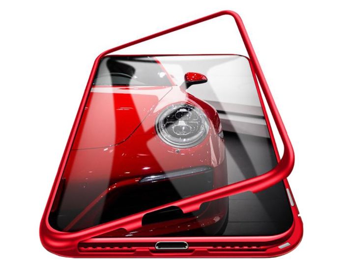 Magneto Bumper Case - Μαγνητική Θήκη Clear / Red (Samsung Galaxy Note 10 Lite)