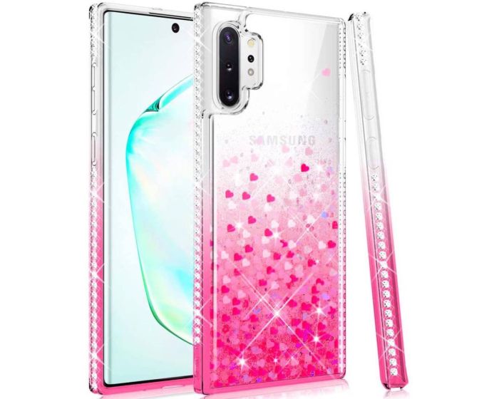 Diamond Liquid Glitter TPU Case Θήκη με Χρυσόσκονη Clear / Pink (Samsung Galaxy Note 10 Lite)